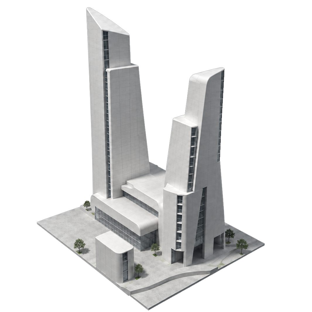 Developed scheme — refined design with facade and detail